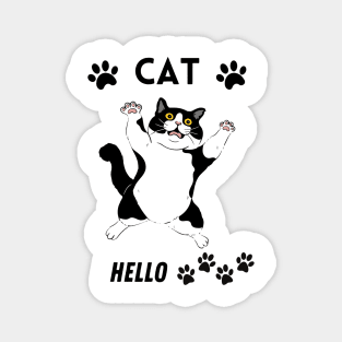 cat say hello Magnet