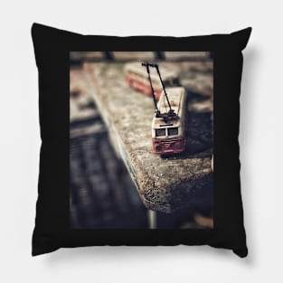 Antique Toy Tram Pillow