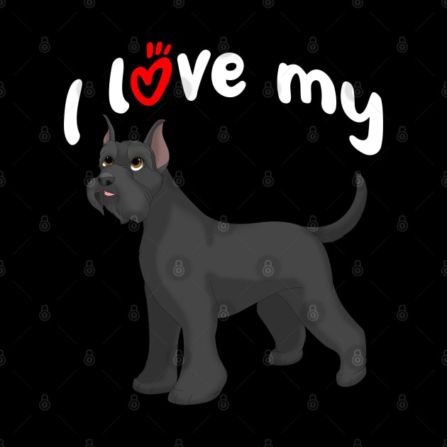 I Love My Giant Schnauzer Dog (Cropped Ears) by millersye