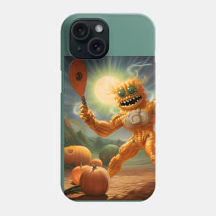 Pumpkin Alien Playing Pickleball Phone Case