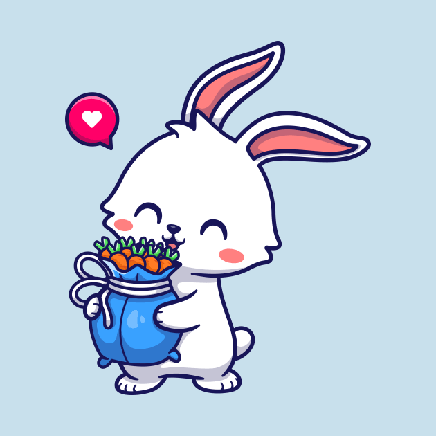 Cute Rabbit Holding Carrot Cartoon by Catalyst Labs