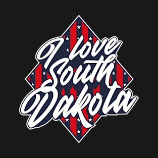 American National Flag I Love South Dakota  - Patriotic Souvenir T-Shirt