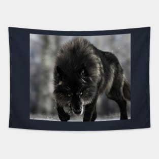 Black Wolf Tapestry