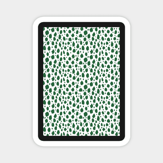 White and Green Spot Dalmatian Pattern Magnet by Juliewdesigns