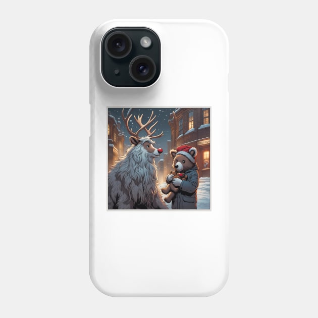 Teddy With Rudolf the Red Nose Reindeer Phone Case by Colin-Bentham