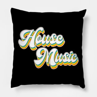 House Music, Techno, EDM, Rave, Dance Music Retro Pillow