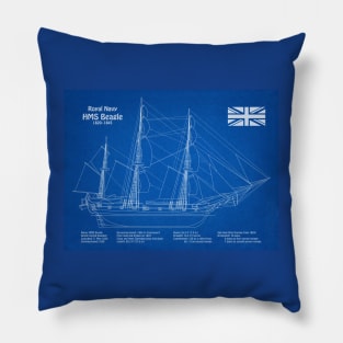 Charles Darwin HMS Beagle Tall Ship - AD Pillow