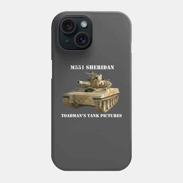 M551 Sheridan wht_txt2 Phone Case by Toadman's Tank Pictures Shop