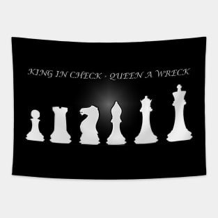 Chess Slogan - King in Check 1 Tapestry