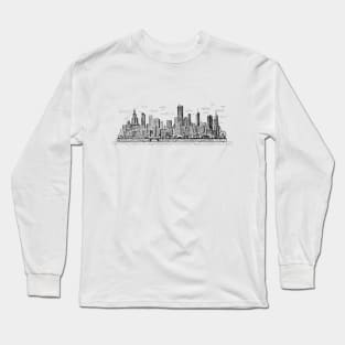 I Love Chicago, Chicago Graphic Design Tees, Chicago City Long Sleeve  T-Shirt