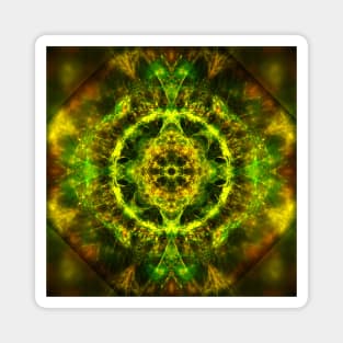 Vibrant electric fractal mandala Magnet