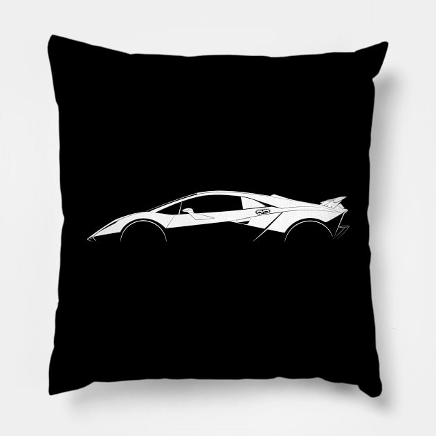 Lamborghini Sesto Elemento Silhouette Pillow by Car-Silhouettes