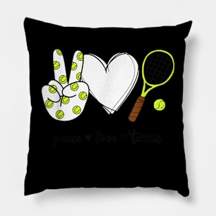 Peace Love Tennis Cute Design for men Women Teen Little Girl Pillow