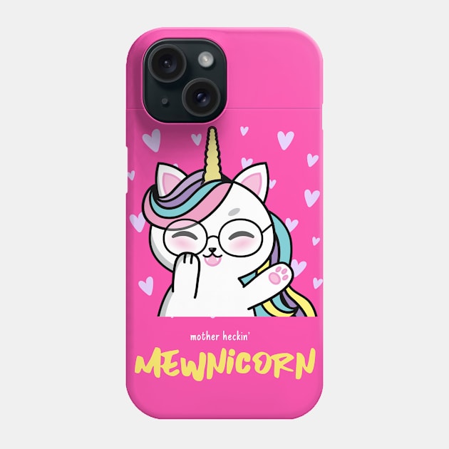 Mother Heckin' Mewnicorn Phone Case by Katje