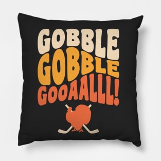 Thanksgiving Hockey Player Ice Hockey Gobble Goal Pillow