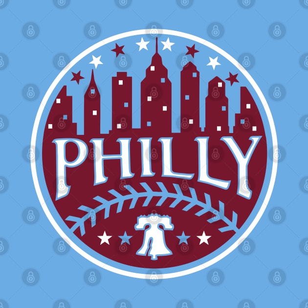 Philly Red White and Philadelphia Blue Baseball Fan Phils Fan Favorite by TeeCreations