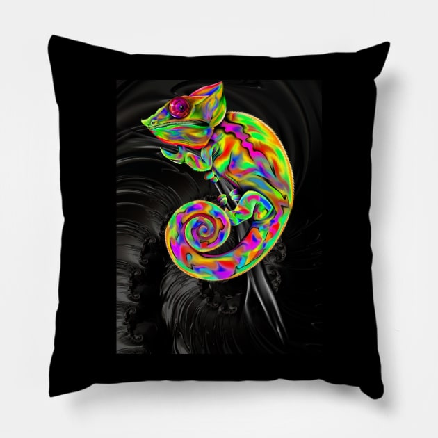 Spacing chameleon Pillow by Icydragon98