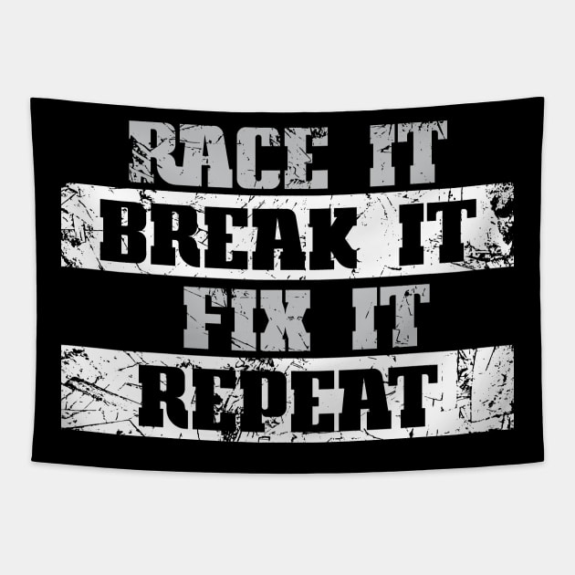 Race It Break It Fix It Tapestry by CC I Design