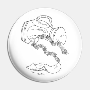 Aquarius - Black and White Pin