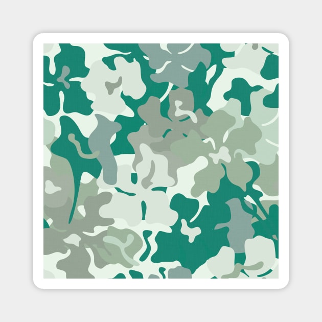 Bold Florals / Retro Shapes in Green Magnet by matise