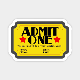 Admit One Movie pass Magnet