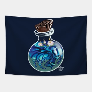 Indigo Beta Fish Potion Emblem Tapestry