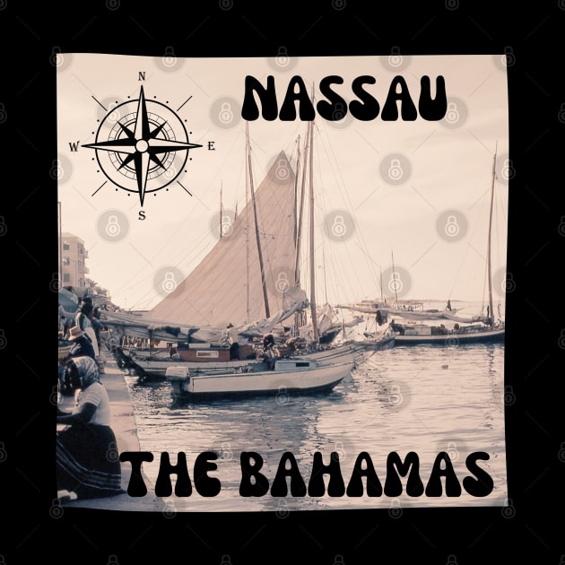 1960s Harbor Sailboat Scene in Nassau, The Bahamas by The Golden Palomino