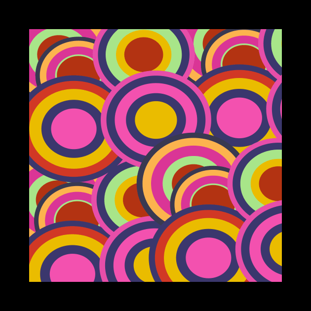 rainbow colors 1960s style abstract pattern by pauloneill-art