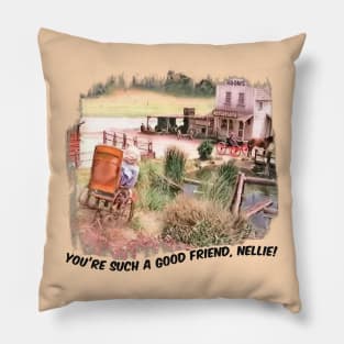 Laura Ingalls and Nellie Oleson Wheelchair scene Pillow