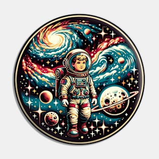Kid astronaut in space Pin