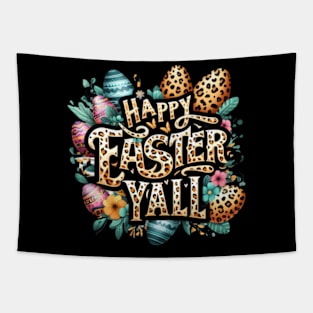 HapEaster Yall Bunny Lettered Leopard Easter-Day Tapestry