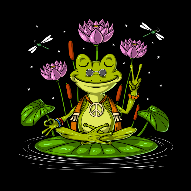 Hippie Frog Yoga by underheaven