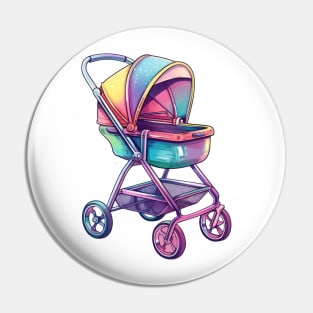 90s Retro Baby Stroller Pin