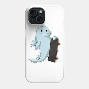 Dolphin as Skater with Skateboard Phone Case