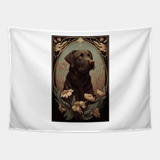 Chocolate Brown Labrador - Art Nouveau Style Tapestry