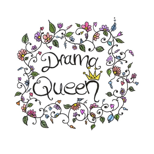 Drama queen color flowers print by BalumbaArt