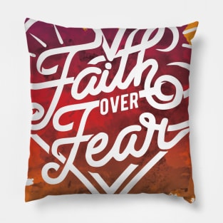 'Faith Over Fear Religious' Amazing Christians Cross Pillow