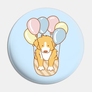 Puppy and Balloons Pin