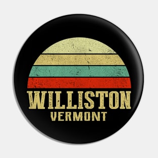 WILLISTON VERMONT Vintage Retro Sunset Pin