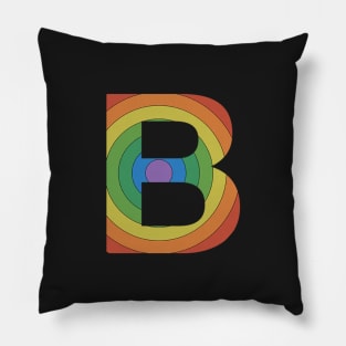 Retro Rainbow 'B' Sticker Pillow