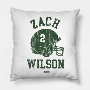 Zach Wilson New York J Helmet Font Pillow