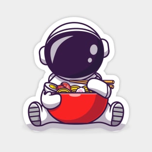Cute Astronaut Eat Ramen Magnet