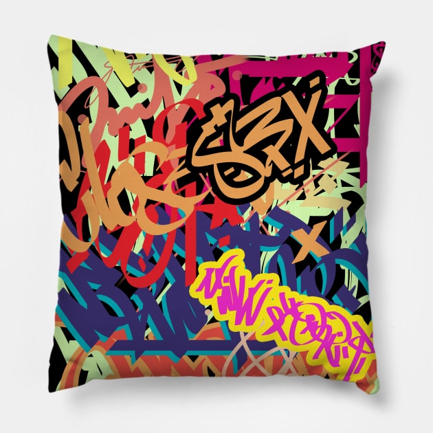 Abstract graffiti Pillow by DenielHast