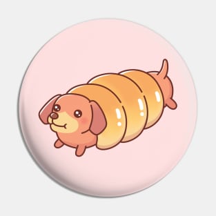 Cute Dachshund Sausage Bun Bread Funny Pin