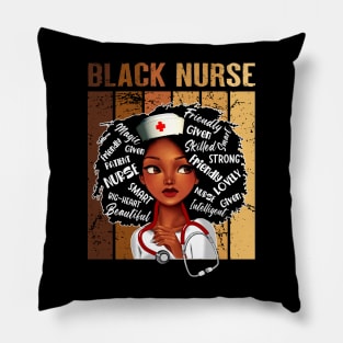Black Nurse Afro Magic Melanin Black History Month Nurse Pillow