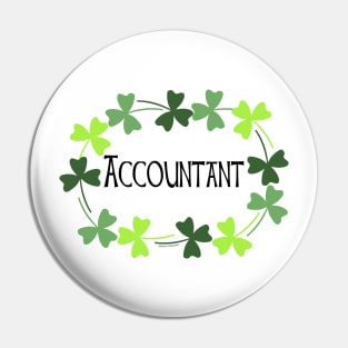 Accountant Green Shamrock Oval Pin