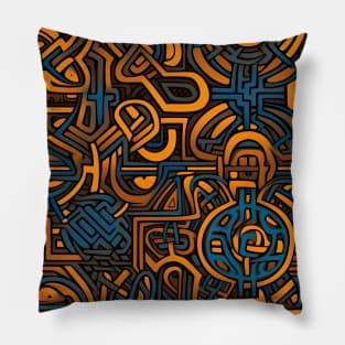 Retro Celtic Runes Design Pillow