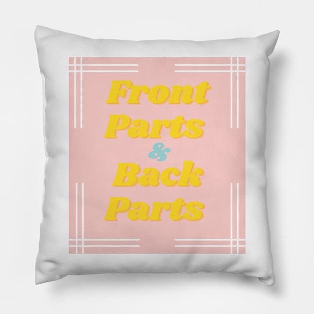 RWQ Front & Back Parts Pillow by ReallyWeirdQuestionPodcast