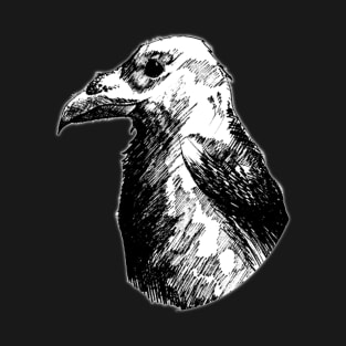 Raven portrait alternate design - ink - gothic art and designs T-Shirt