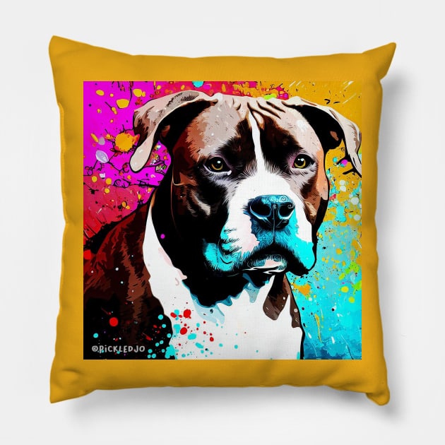 Pitbull Pop Art Pillow by Sketchy